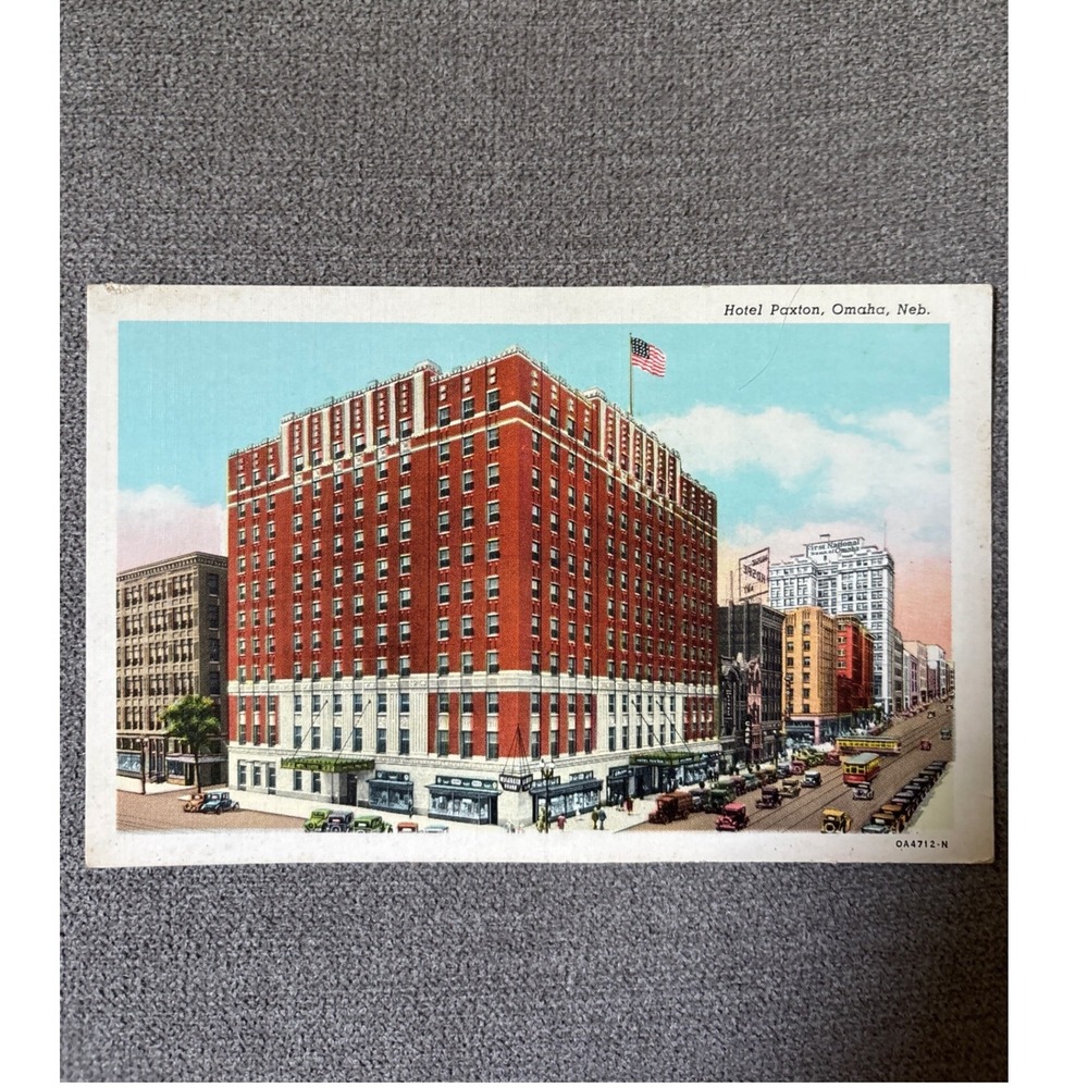 Vintage Hotel Paxton Omaha Nebraska Linen Postcard Curt Teich OA4712-N Unposted